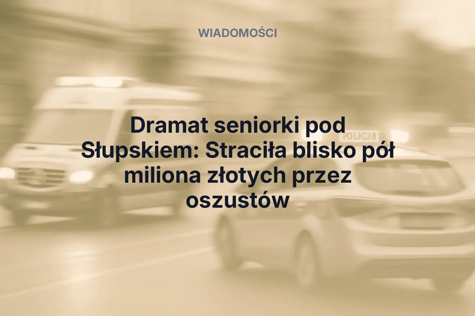 Miniatura: Dramat seniorki pod Słupskiem: Straciła blisko pół miliona złotych przez oszustów