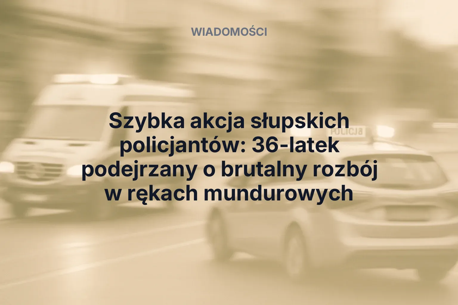 Miniatura: Szybka akcja słupskich policjantów: 36-latek podejrzany o brutalny rozbój w rękach mundurowych